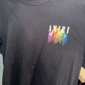 Amiri Black T-Shirt with Colorful Logo